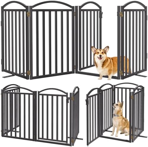 Malier Metal Freestanding Dog Gates, Outdoor Indoor Dog Fences, Extra Wide - Image 3