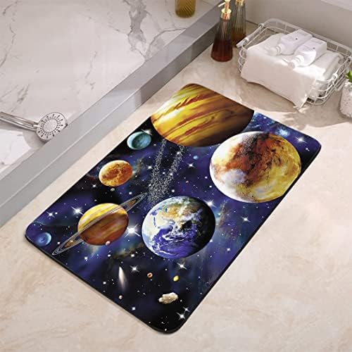 YISUMEI Space Galaxy Planet Bathroom Mat, Non-Slip Super Absorption Bath Carpet - Image 3