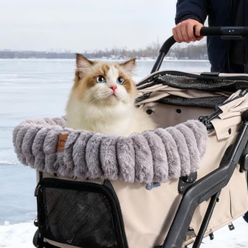 Dog Stroller Cushion – Plush Warm Washable Mat, Soft Thick Comfort Pad - Image 3