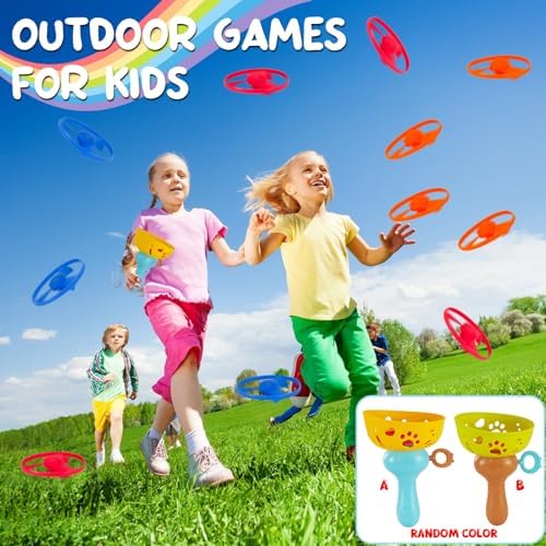 Outdoor Flying Disc Launcher Toys Set Pull-String Launchers Flying Toys Summer - Image 6