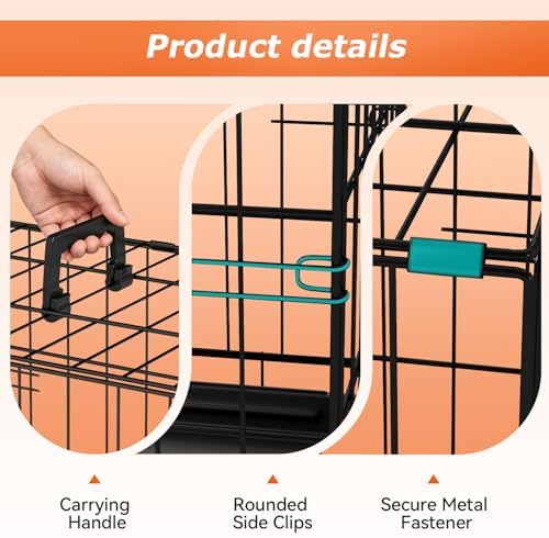 FDW | 24" Foldable Metal Dog Crate | Black | Cage - Image 4