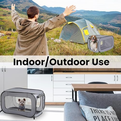 Portable Collapsible Pop Up Kennel, 32.5"L x 19.5"W x 19.5"H - Image 6