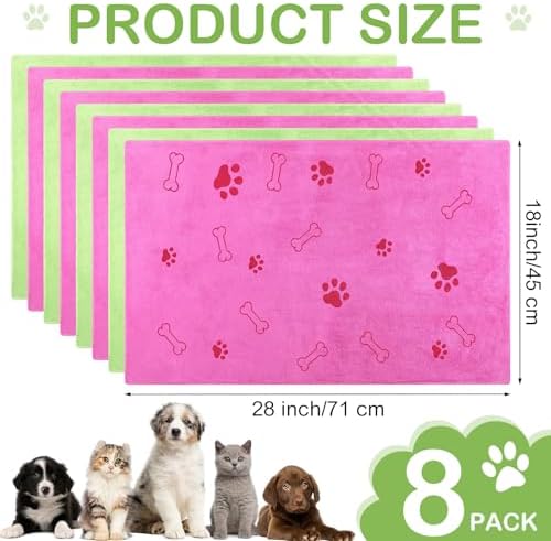 8 Pcs Dog Towel for Drying, 40 x 24 Inch, Dog Paw and Bone - Image 2