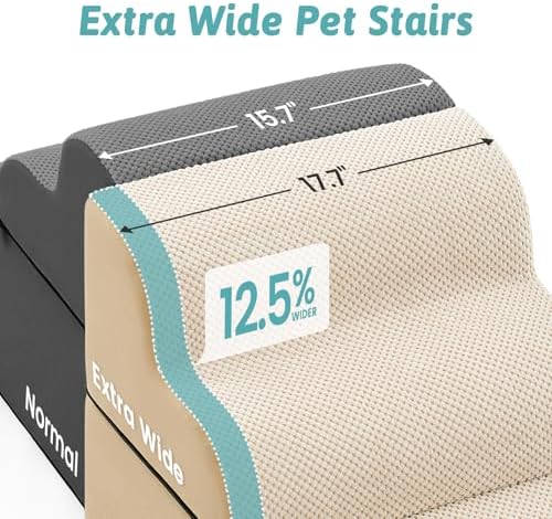 COZY KISS Detachable Small Dog Stairs 19.7" H, Wide Pet Step - Image 3