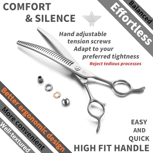 High-end Professional Dog Grooming Curved Thinning Scissors Teeth Blending - Image 4