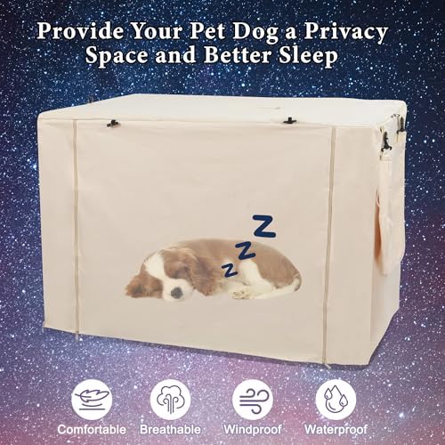 Deblue Dog Crate Cover, 24 Inches Durable Polyester Indoor Kennel Cover - Image 7