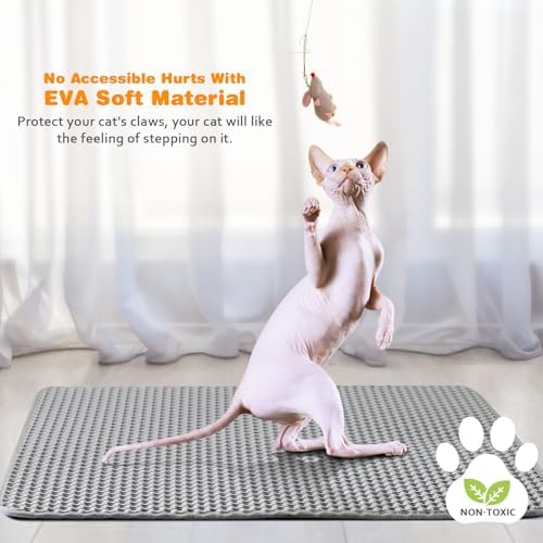 Cat Litter Mat 12"x18", Double Layer EVA litterbox Mat - Image 6