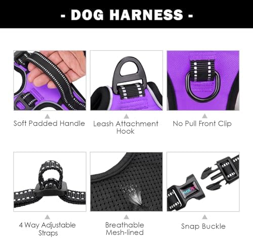 PHOEPET No Pull Dog Harness Medium Reflective Front Clip Vest - Image 4