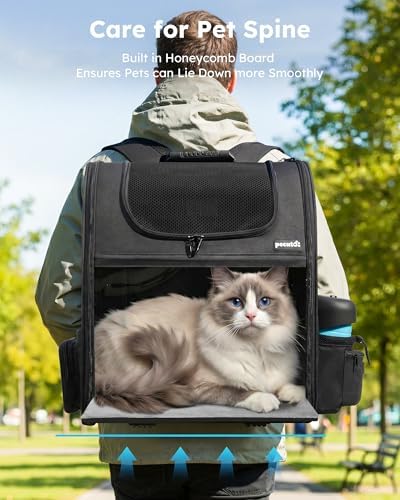 pecute Cat Backpack Expandable, Cat Carrier Backpack Acrylic Window - Image 7