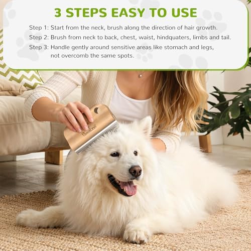 Pawaboo Deshedding Brush for Dogs & Cats, Dog Hair Removal Comb - Image 6
