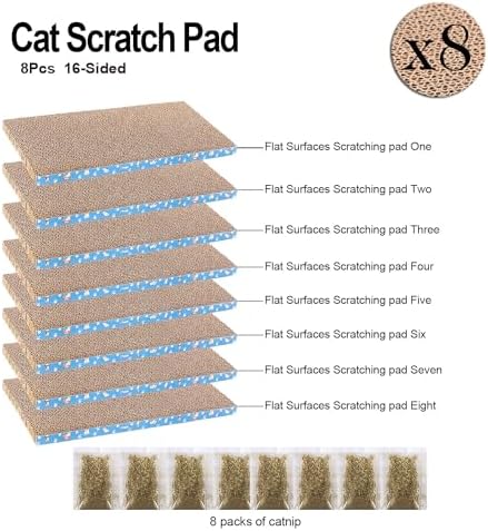 8 Packs in 1 Cat Scratch Pad, Cat Scratcher Cardboard, Reversible, Durable - Image 2