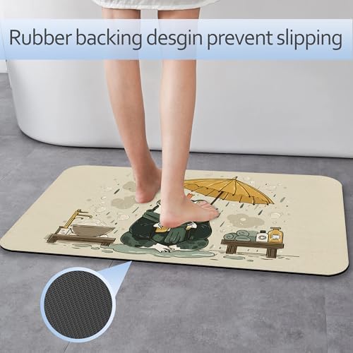 Bathroom Rug 29.5"x17", Cute Funny Frog Bath Mat - Image 3
