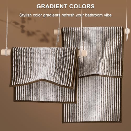 BSICPRO Bathroom Rugs Sets 2 Piece, Non Slip Striped Bath Mats - Image 4