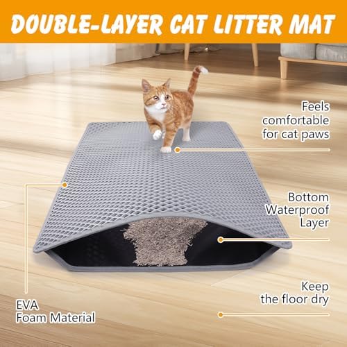 Double Layer Cat Litter Mat, Waterproof Non-Slip, 30 x 24 Inch - Image 4