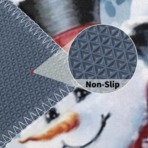 Giwawa Blue Snowman Bath Rug Winter Pine Tree Absorbent Front Door Mat 24x35 - Image 4