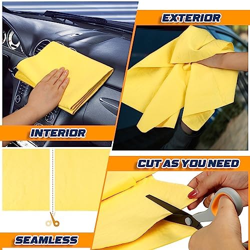 2 Pack Premium Shammy Towel for Car, Super Absorbent 26"x17" Chamois Towel - Image 6
