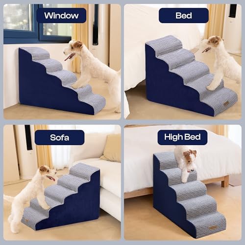 Miorun Dog Stairs for High Beds, 24.5" Foam Pet Ramp Step for Small Dogs - Image 4