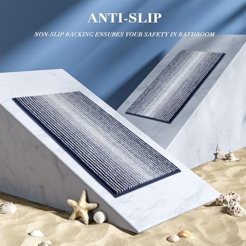 BSICPRO Bathroom Rugs Sets 2 Piece, Non Slip Striped Bath Mats - Image 5