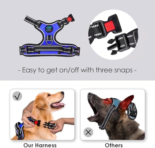 PHOEPET No Pull Dog Harness Medium Reflective Front Clip Vest - Image 3