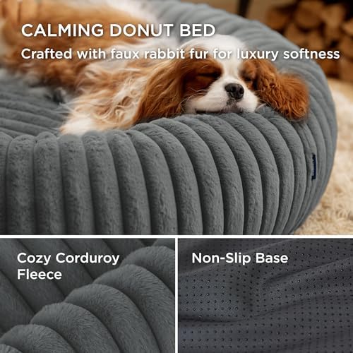 Bedsure ComfyFleece® Donut Dog Bed Medium Size Dog - Image 3
