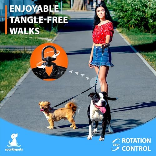 SparklyPets Double Dog Bungee Rope Leash - Image 3