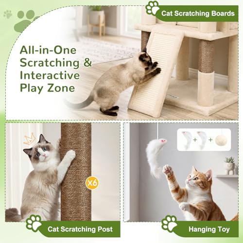 Globlazer 81in Cat Tree for Large Cats, Extra Tall Tower - Image 3