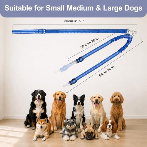 Double Dog Leash Padded Handle 360°Swivel No Tangle Dual Leash - Image 7