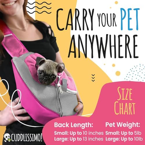 Cuddlissimo Small Dog Sling Carrier, Pet Cat Sling, Puppy Pouch - Image 3