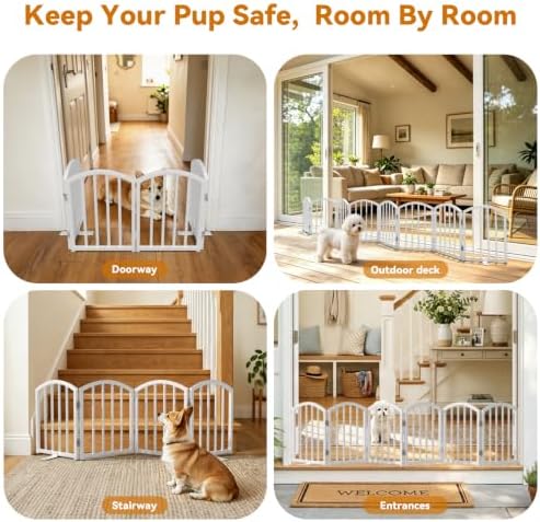 SNUOWU 16 Inch Full Metal Freestanding Short Dog Gate - Image 3