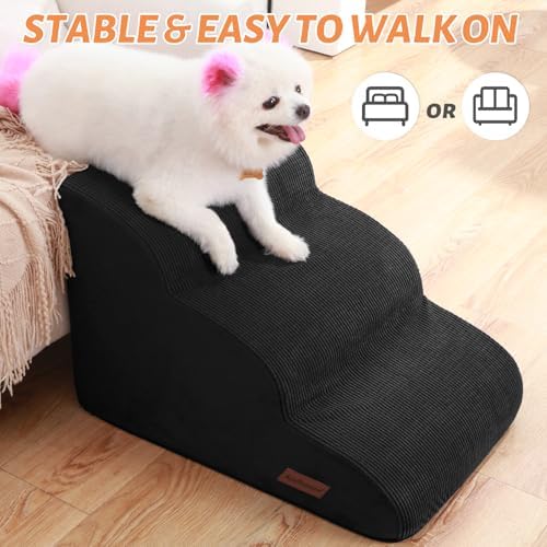 Aodisman Dog Stairs for Small Dogs and Cats, 3-Step Pet Ramp for Couch - Image 4