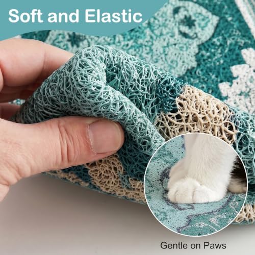 Glittme Cat Litter Mat 33"x22" Non-Slip Washable Trapping Mat - Image 4