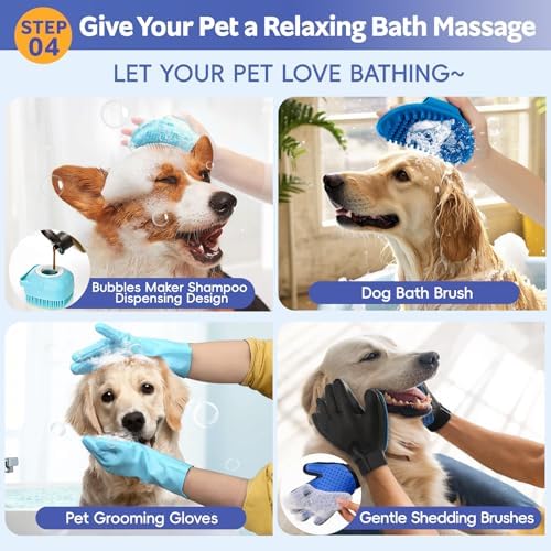 Dog Brush for Shedding 13pcs Bath Grooming Kit - Image 6