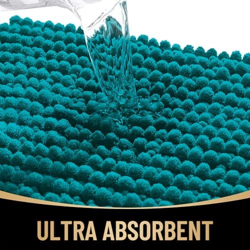 OLANLY Thick Chenille Absorbent Bathroom Rugs Mat 30x20, Deep Lake - Image 3
