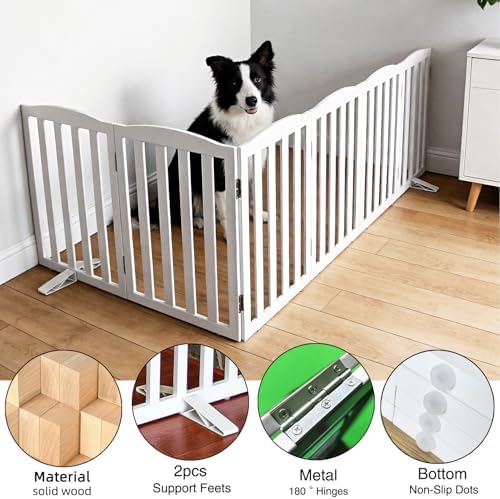 Freestanding Dog Gate Indoor, Doggie Gate Foldable Dog Gates - Image 5