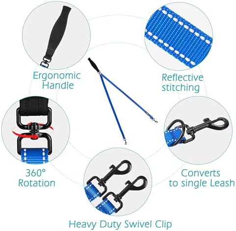 PetBonus Two Point Control Dog Leash, No Tangle Training Walking Leashes - Image 3