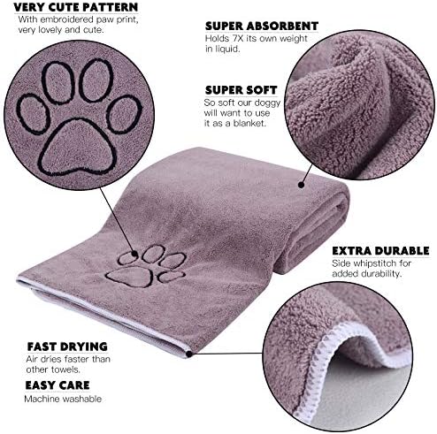 KinHwa Dog Towels for Drying Dogs, Absorbent Microfiber Pet Bath Towel - Image 4