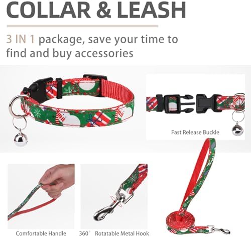 PUPTECK Christmas Dog Harness, Collar and Leash Set No Pull - Image 4