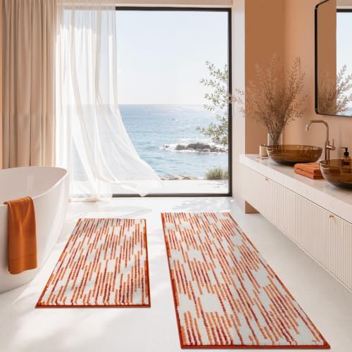 BSICPRO Bathroom Rugs Sets 2 Piece, Fall Bath Mat 20"x47"+20"x32" - Image 5