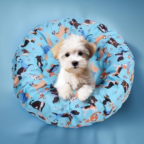 Round Replacement Dog Bed Cover Elastic Edged Washable 30×9.8 Inch - Image 2