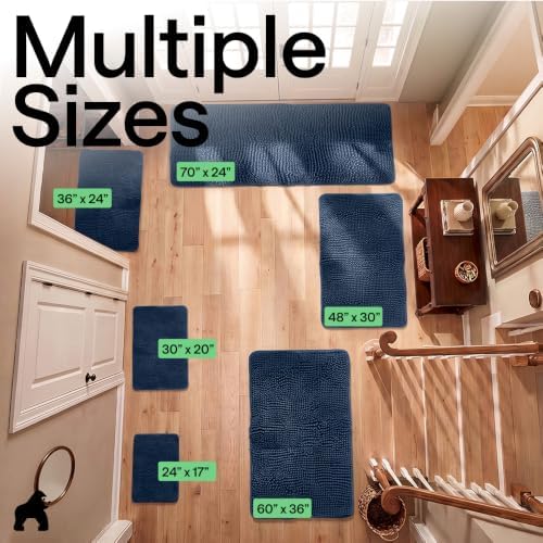 GORILLA GRIP SoakSTOPPER Dog Door Mat, Machine Wash and Dry, 36x24 Navy - Image 2