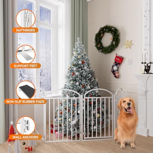 SNUOWU 4 Panles Full Matel Freestanding Dog Gates - Image 5