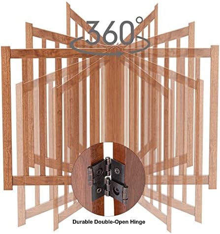 LZRS Wooden Free Standing Dog Gate 40" W x 24" H, Foldable Solid Hardwood Pet - Image 6