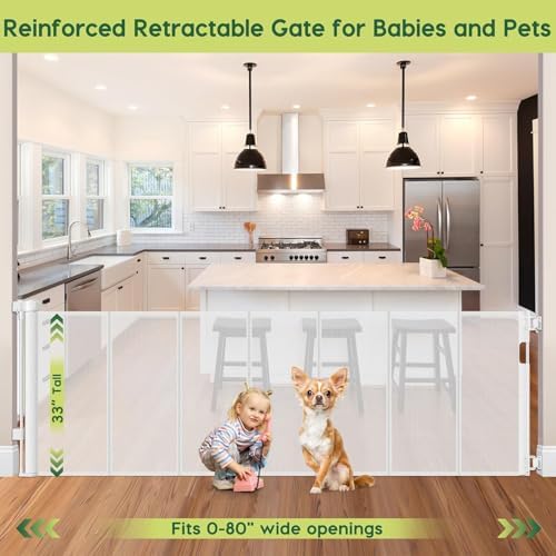 Reinforced 80 Inch Extra Wide Retractable Baby Gate - Image 2