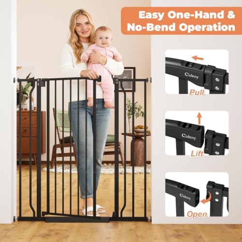 40" Extra Tall Baby Gate No Drilling, Auto Close Dog Gate - Image 4