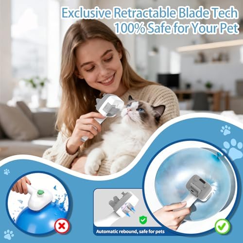 Pet Steam Brush for Dogs, Self-Cleaning, 3 Swap-in Heads, Spray Hair Remover - Image 5