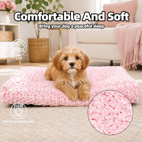 Dog Bed Medium Size, Plush Washable Pet Bed Mat, Dog Crate Bed 29"x21" - Image 3