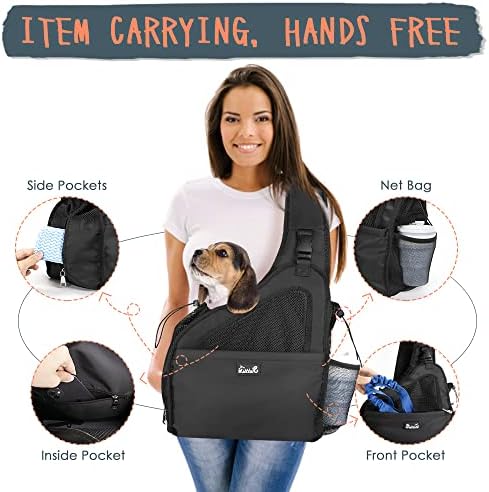 Lukovee Pet Sling, Hands Free Hard Bottom Papoose - Image 4