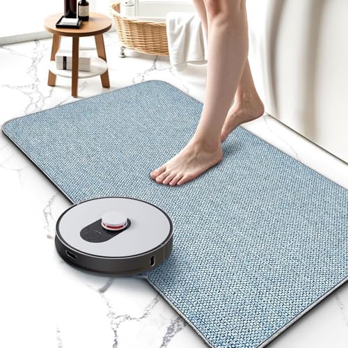Upgraded Bath Mat 19x30Inch, Thin Bath Mats Rugs by HOMTEB