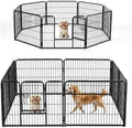 NEWBULIG Dog Playpen Indoor 8 Panels 24 Inch, Outdoor Metal Dog Fence Pen by NEWBULIG