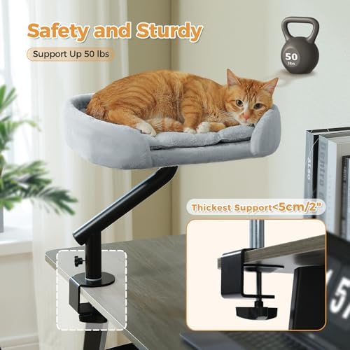 PAWZ Road Cat Desk Bed 360°Rotating Supports to 50 Lbs Cozy Nest - Image 5
